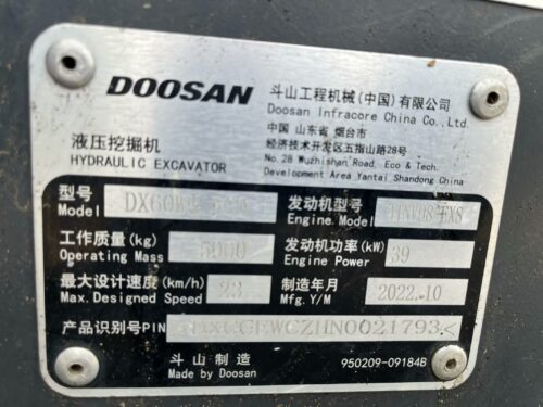 Original Used Doosan DX60W ECO Wheeled Excavator for Urban Construction</trp-p...