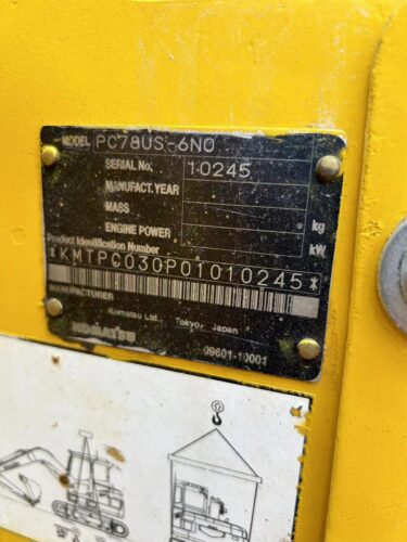 Original Used Komatsu PC78US Compact Excavator for Urban and Restricted Access...