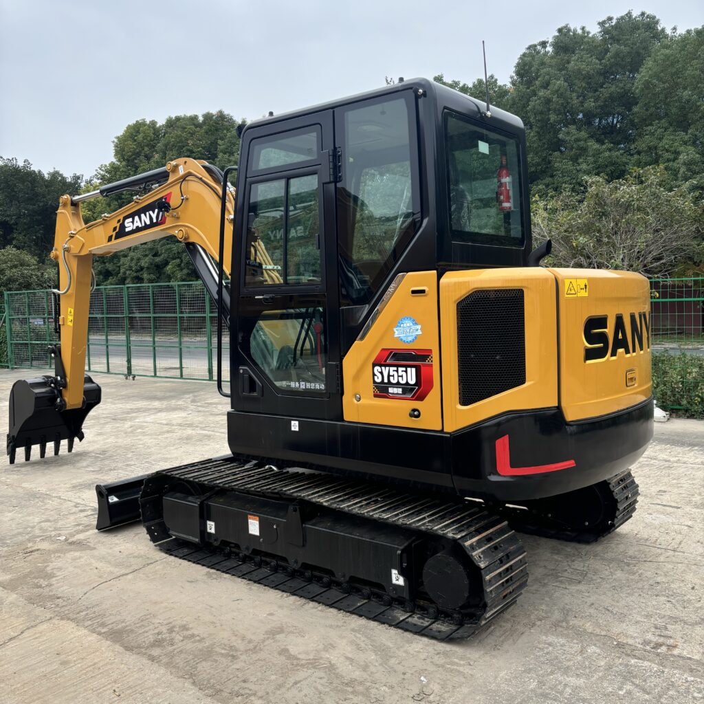 Original Used SANY SY55U Zero Tail Swing Mini Excavator for Confined Work Area...