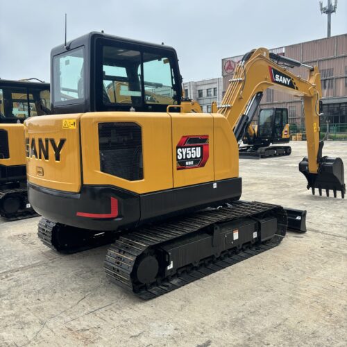 Original Used SANY SY55U Zero Tail Swing Mini Excavator for Confined Work Area...
