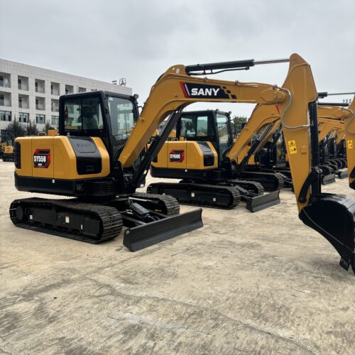 Original Used SANY SY55U Zero Tail Swing Mini Excavator for Confined Work Area...