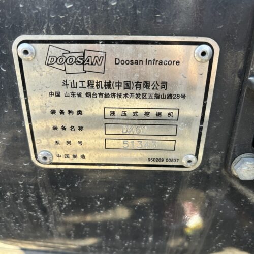 Original Used Doosan DX60-9C Mini Excavator for Landscaping and Narrow Access ...