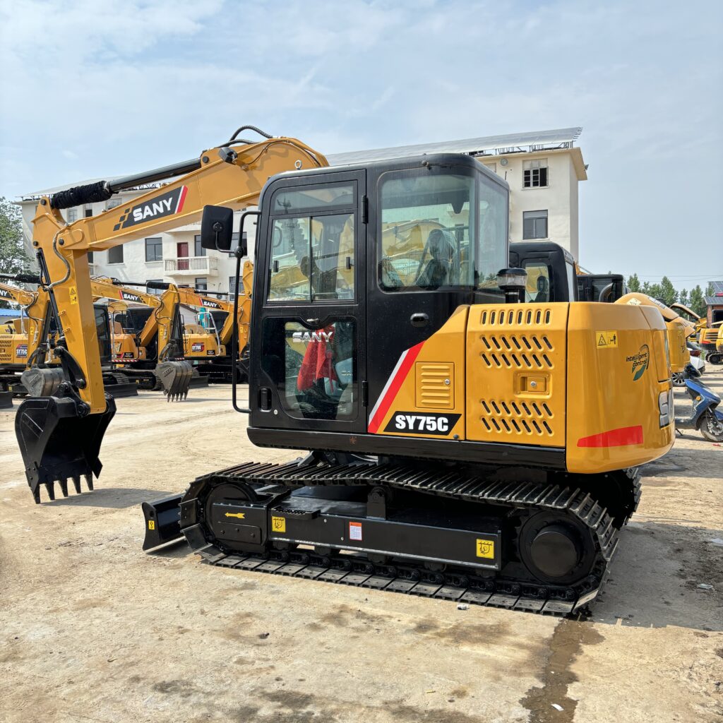 Original Used SANY SY75C Compact Crawler Digger for Trenching and Ground Prepa...